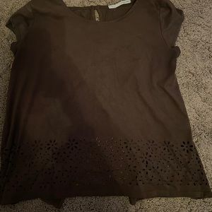 Maurice’s top with flower cutouts and slit back